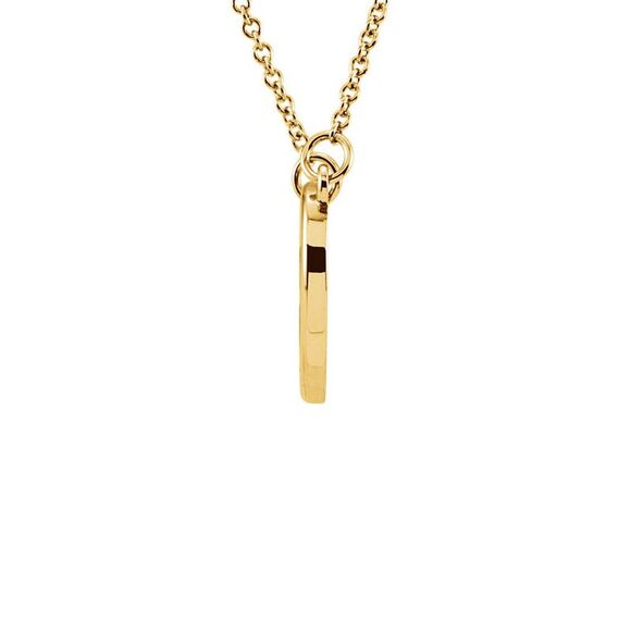 Polished 13mm Heart Necklace in 14k Yellow Gold, 16 Inch - Picture 2 of 4